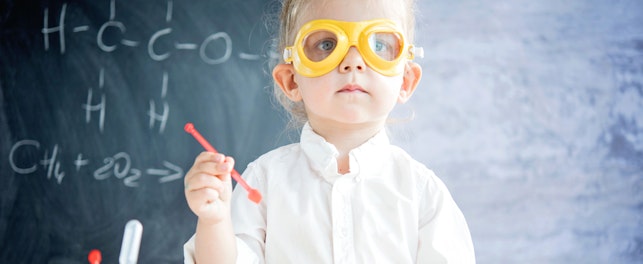 Little Girl Conducting Science Experiment