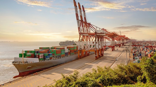 Logistics and Transportation of Container Cargo Ship