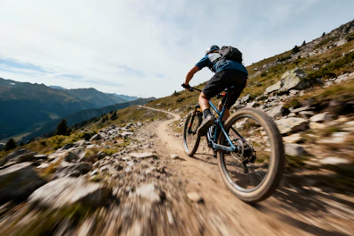 Man Riding His Moutain Bike