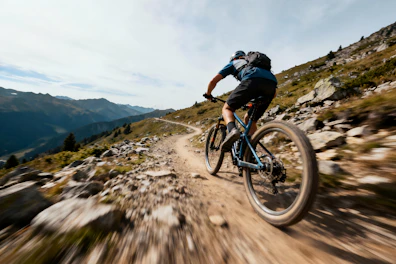Man Riding His Moutain Bike
