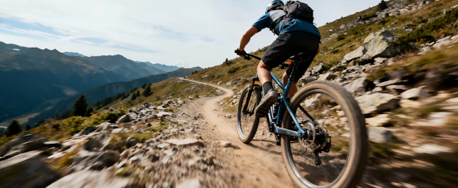 Man Riding His Moutain Bike