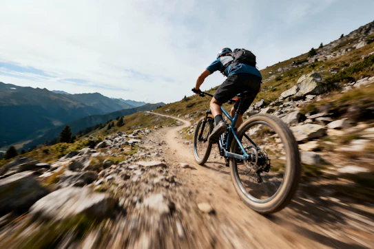 Man Riding His Moutain Bike
