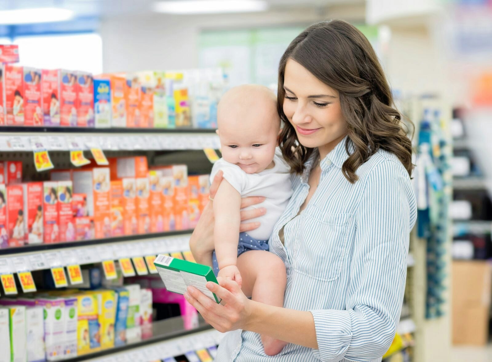 Mother and Baby in a Supermarket
