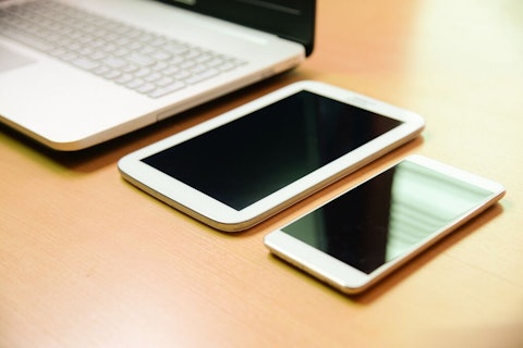Notebook computer with tablet and smart phone