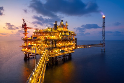 Petroleum production platform in offshore in oil industry