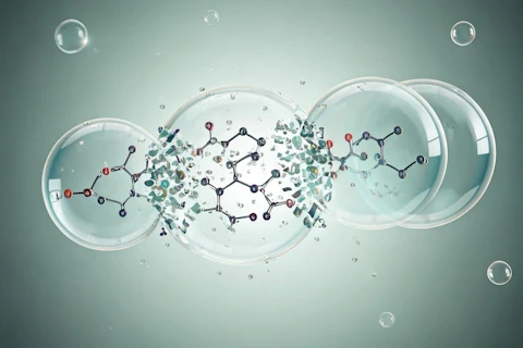 pfas molecules breaking apart in bubbles