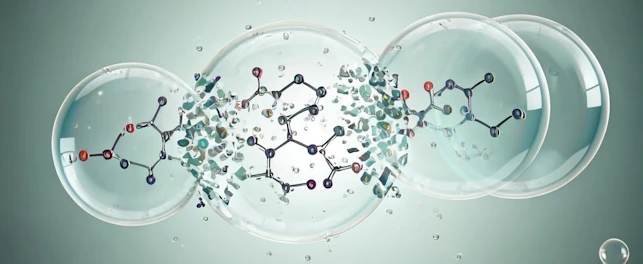 pfas molecules breaking apart in bubbles