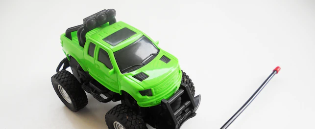 Rc toy car on white background
