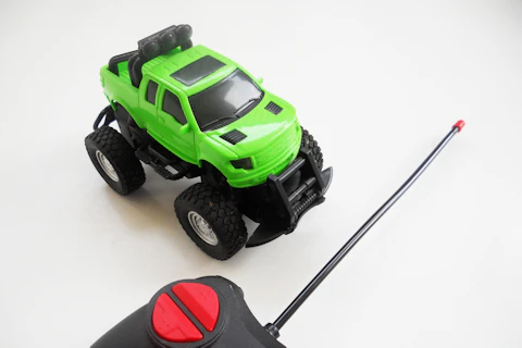 Rc toy car on white background