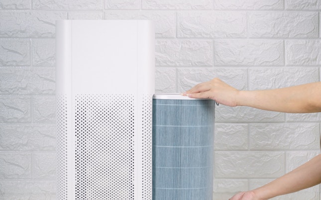 Replace the air purifier filter in the house