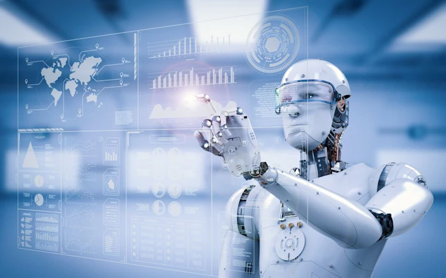 Robot Working with Digital Display