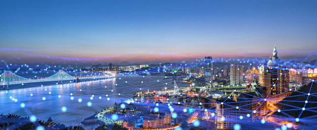 Skyline Network Technology Concept