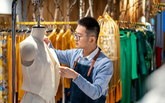 Tailor Designing Clothes