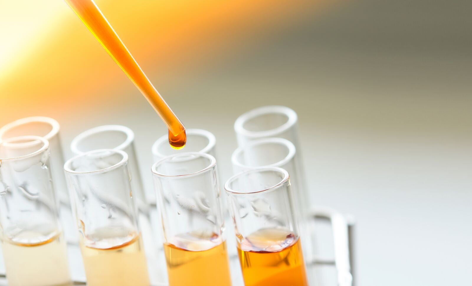 Test Tubes with Orange Liquid