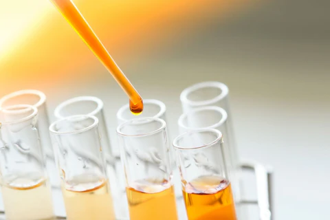 Test Tubes with Orange Liquid