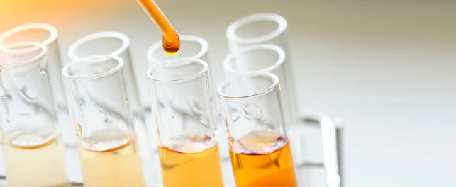 Test Tubes with Orange Liquid