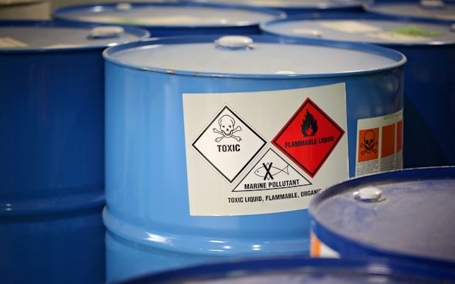 Toxic Substances Labeled in Barrel