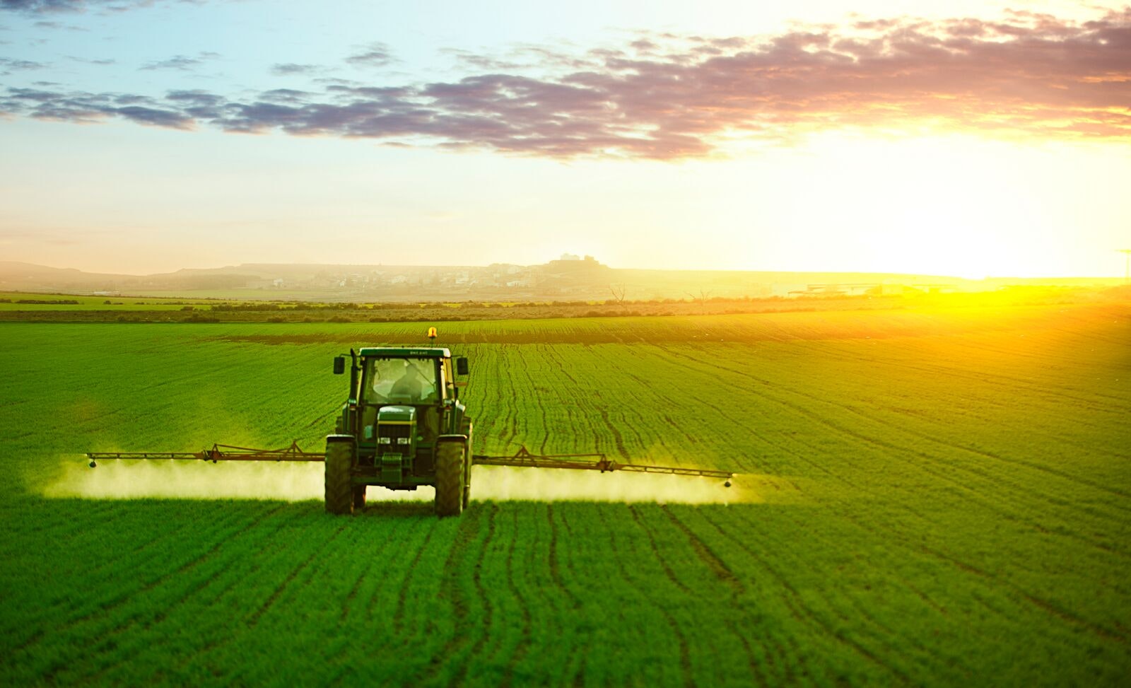 Tractor Spraying Crops