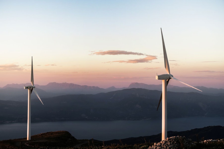 Wind Turbines on a Hill