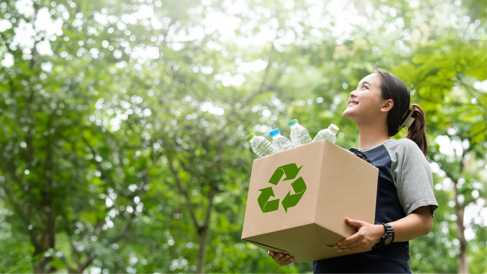Woman Holding a Box Recycling Concept