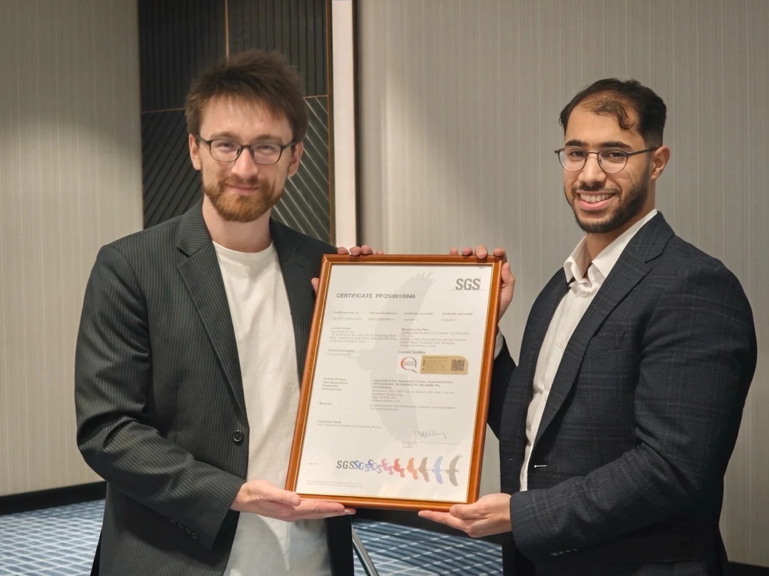 Yassine Echchaia from SGS CEBEC and Toby Knisely, spokesperson for Hypershell
