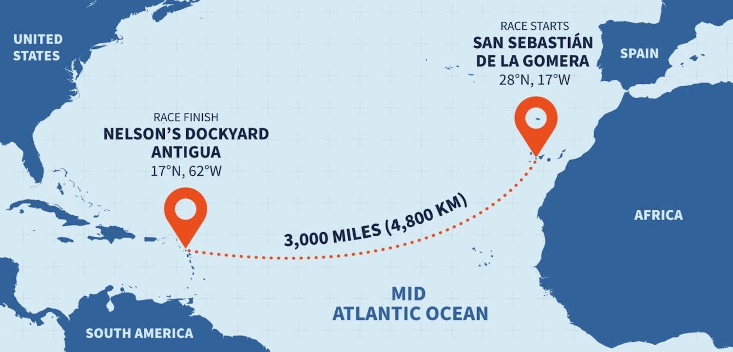 Map of the World’s Toughest Row race