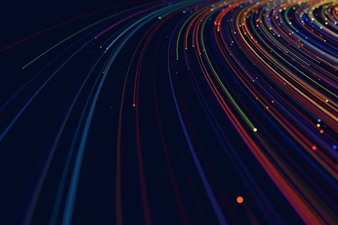 Colourful Circular Lines on Dark Blue Background