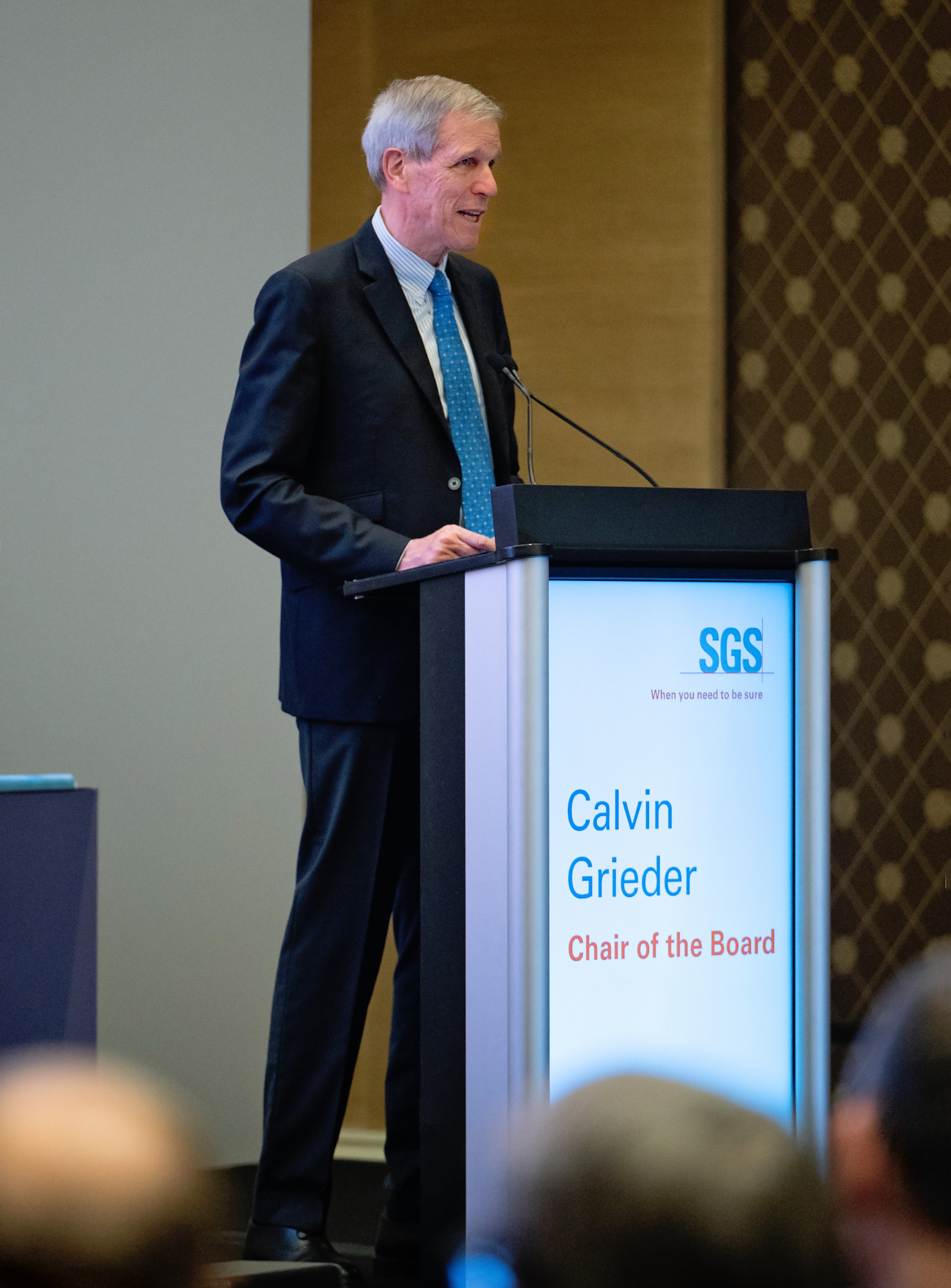 Calvin Grieder, Chairman of SGS, at the 2025 AGM of SGS SA