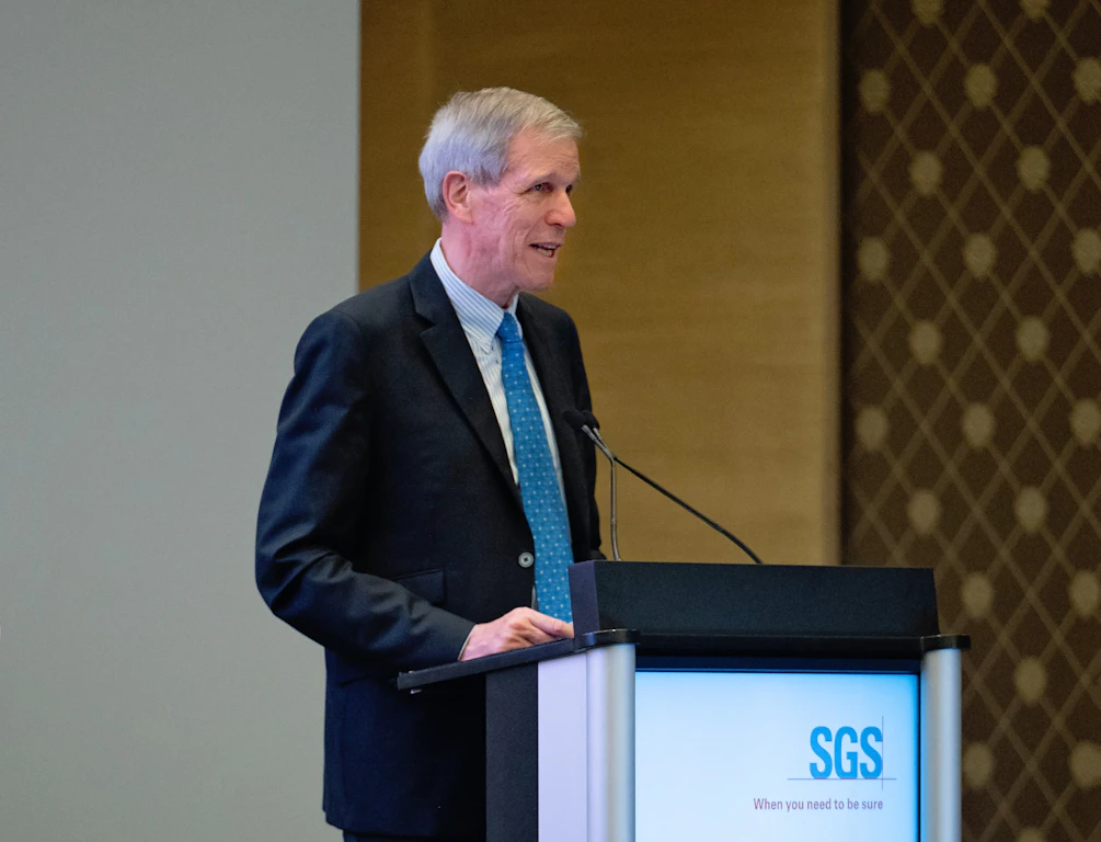 Calvin Grieder, Chairman of SGS, at the 2025 AGM of SGS SA