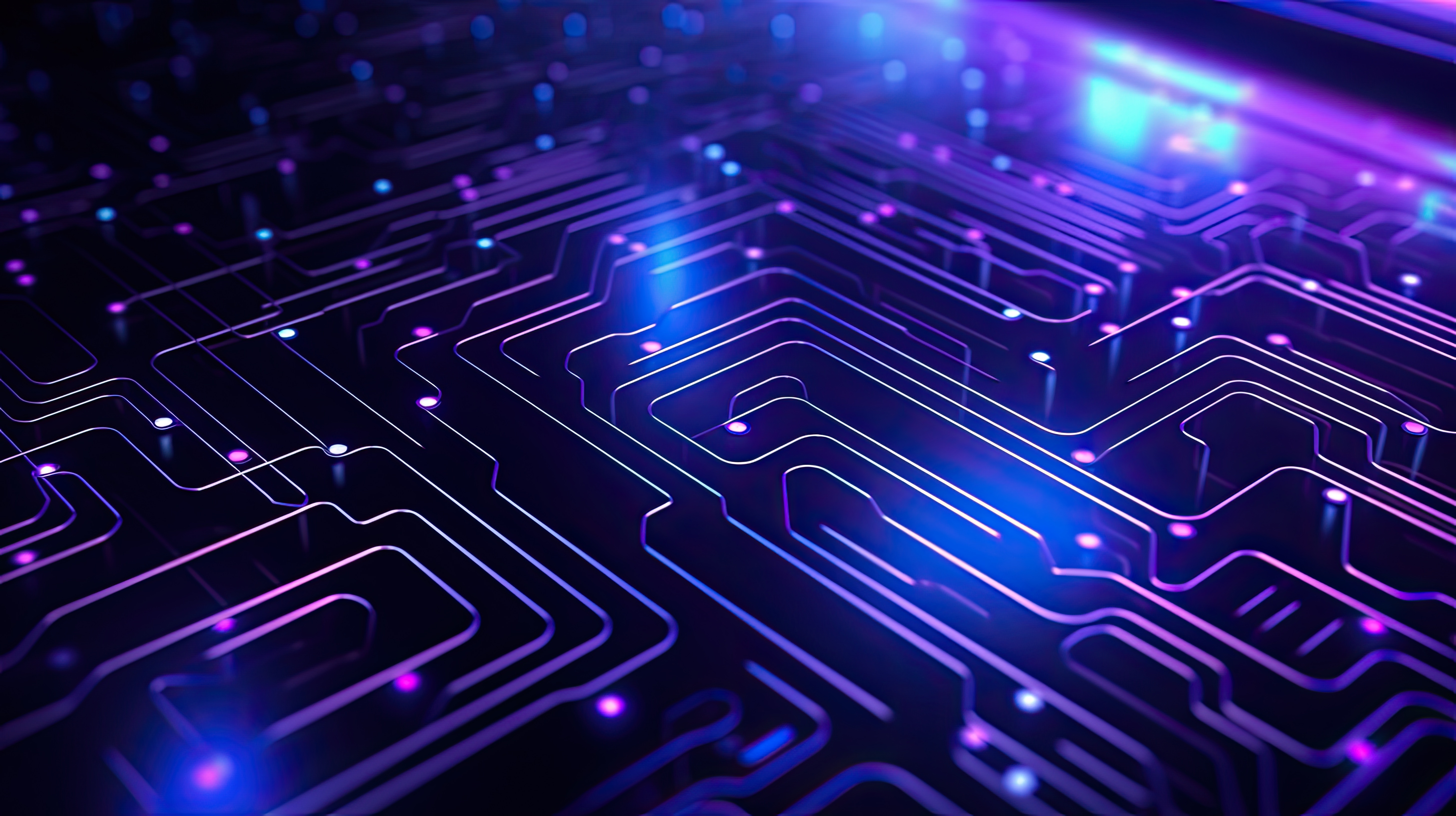 3D Neon Digital Abstract Scene Background