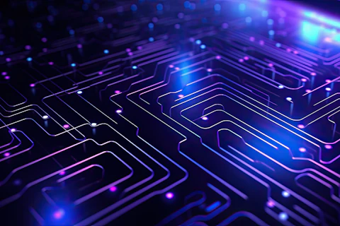 3D Neon Digital Abstract Scene Background