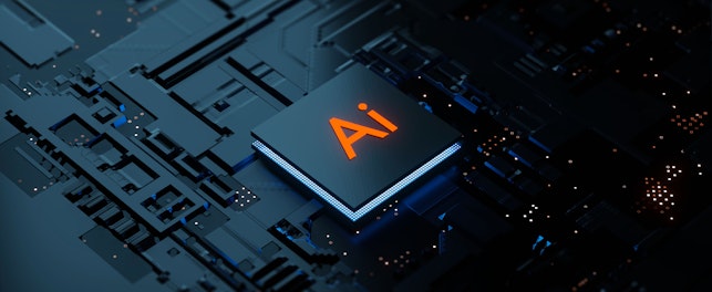 AI Artificial Intelligence Technology Chipset CPU on Circuit Board