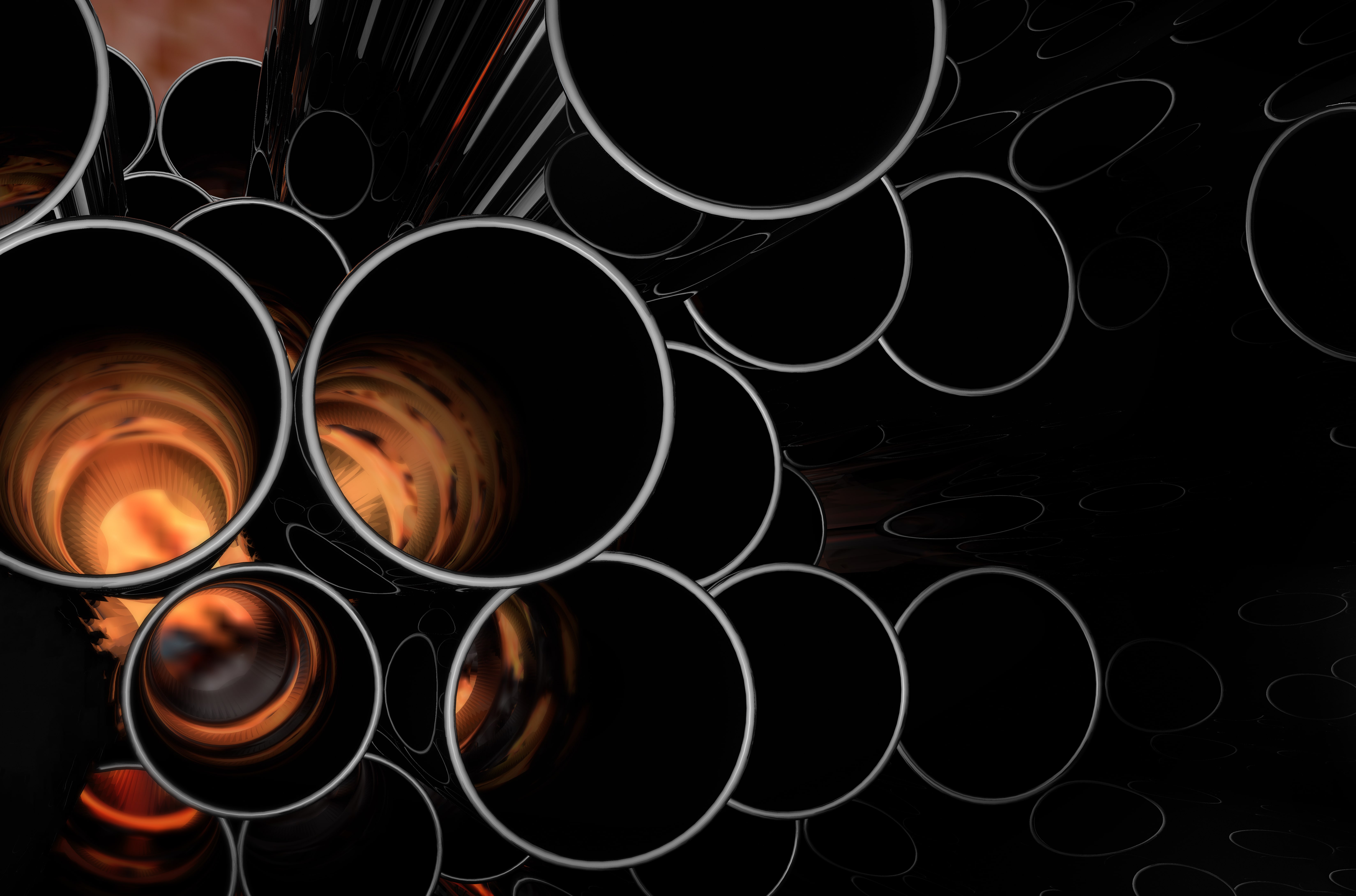 Flame stack of flashing metal steel pipes