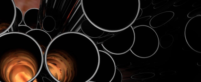 Flame stack of flashing metal steel pipes