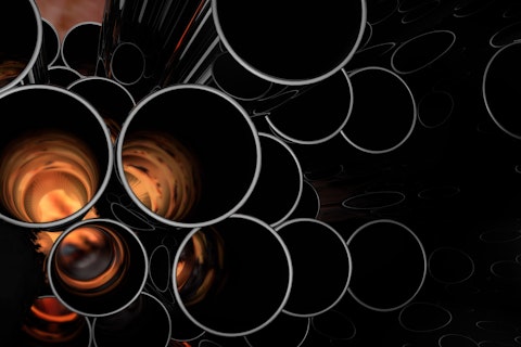 Flame stack of flashing metal steel pipes