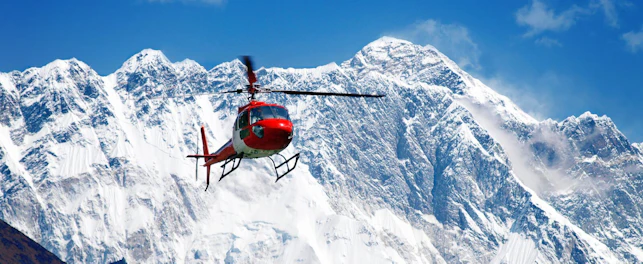 Mountain Rescue Helicopter Flying