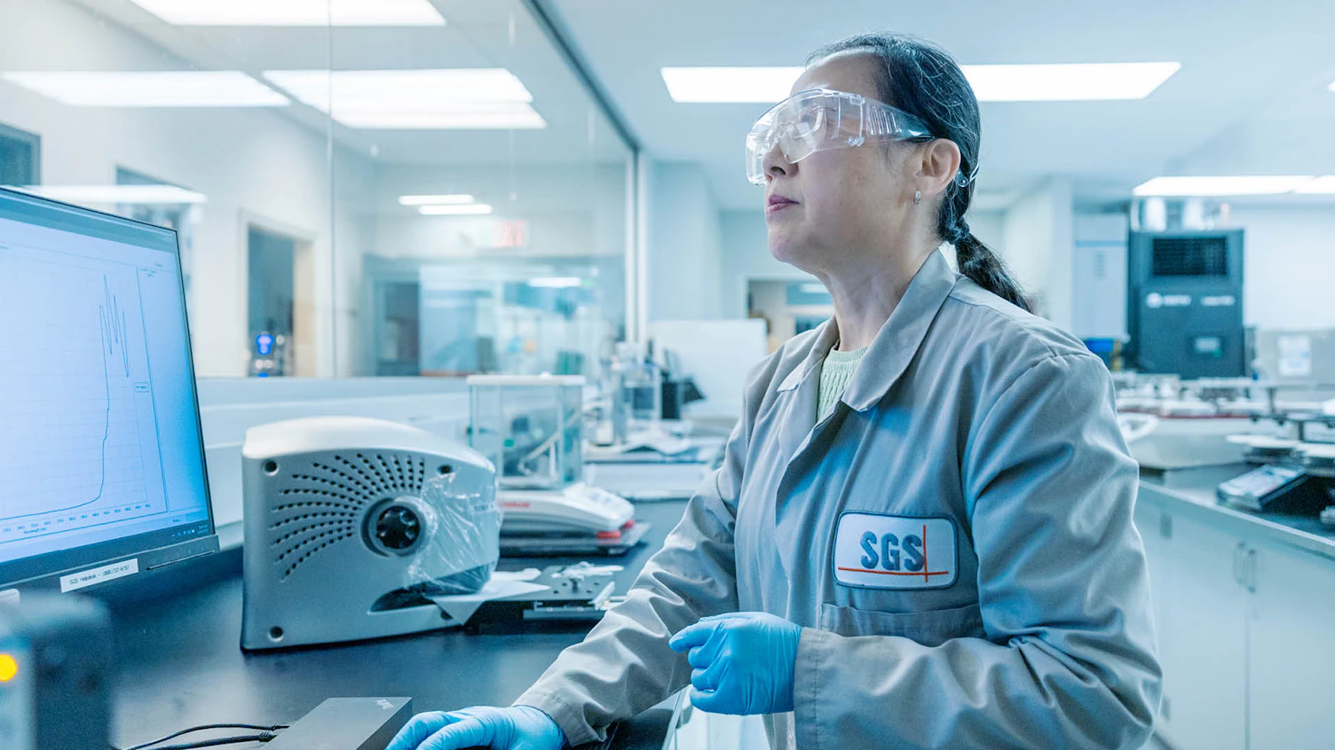 SGS Lady Looking at the Monitor
