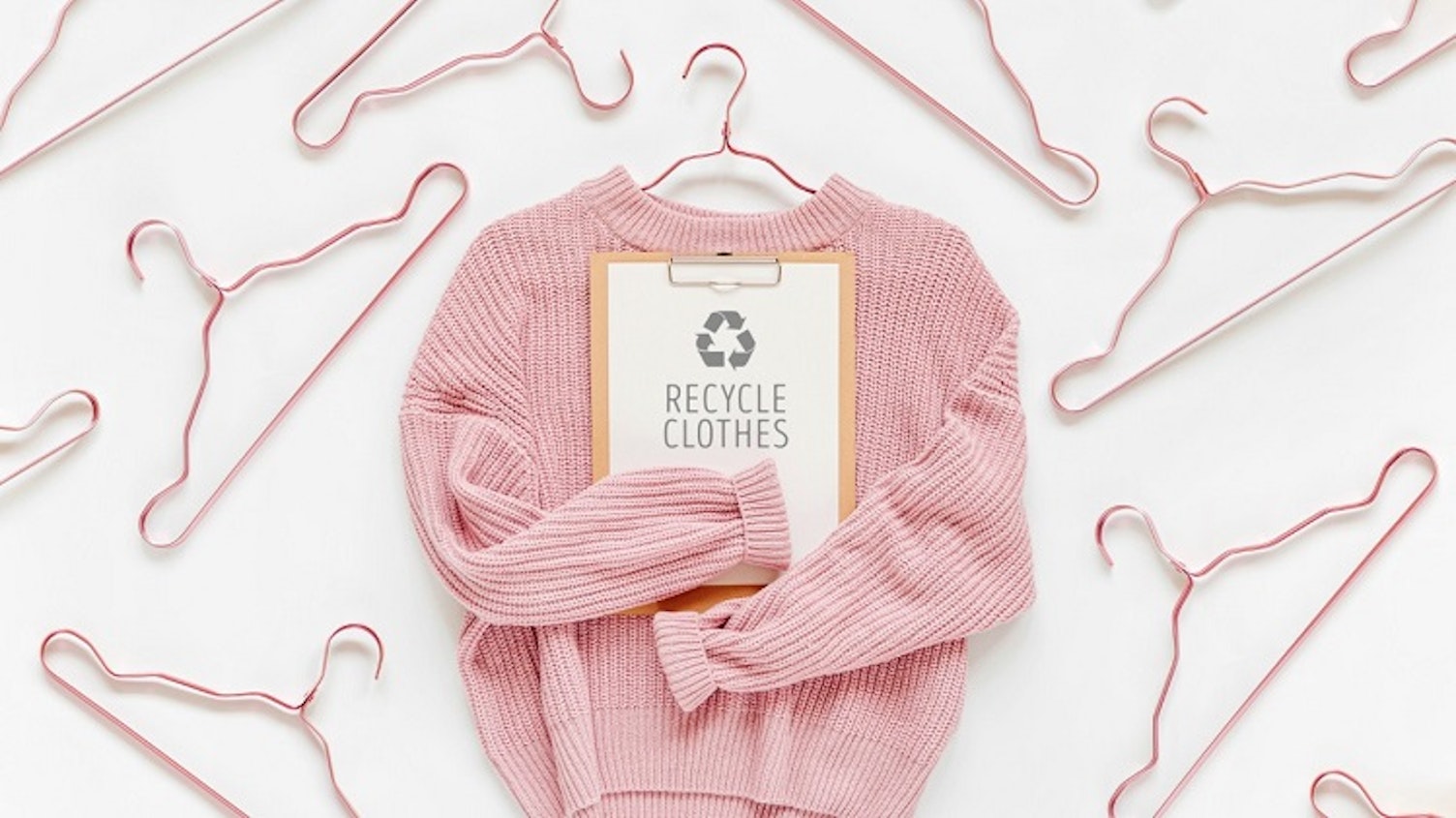 Recycled Pink Sweater in a Hanger