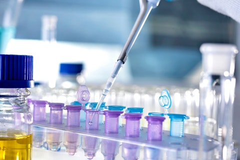 Solution Being Pipetted into Test Tubes for Analysis in Laboratory