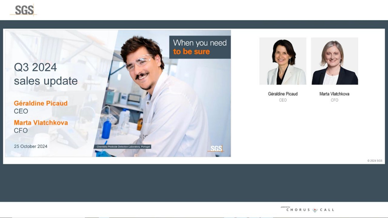 SGS third quarter 2024 sales update webcast