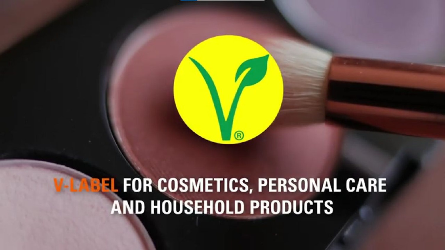 Etiqueta V para cosméticos, productos de cuidado personal y para el hogar