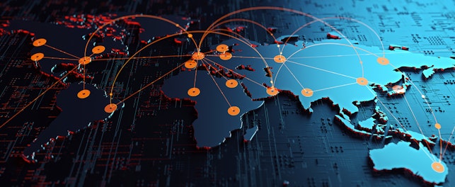 Connection Lines around Earth