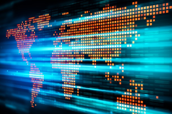 Glowing Digital Map