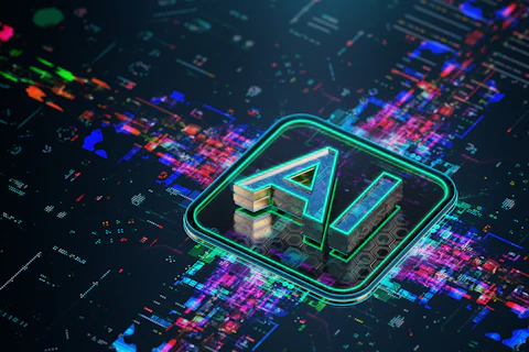 Powerful AI Processor on Futuristic PCB