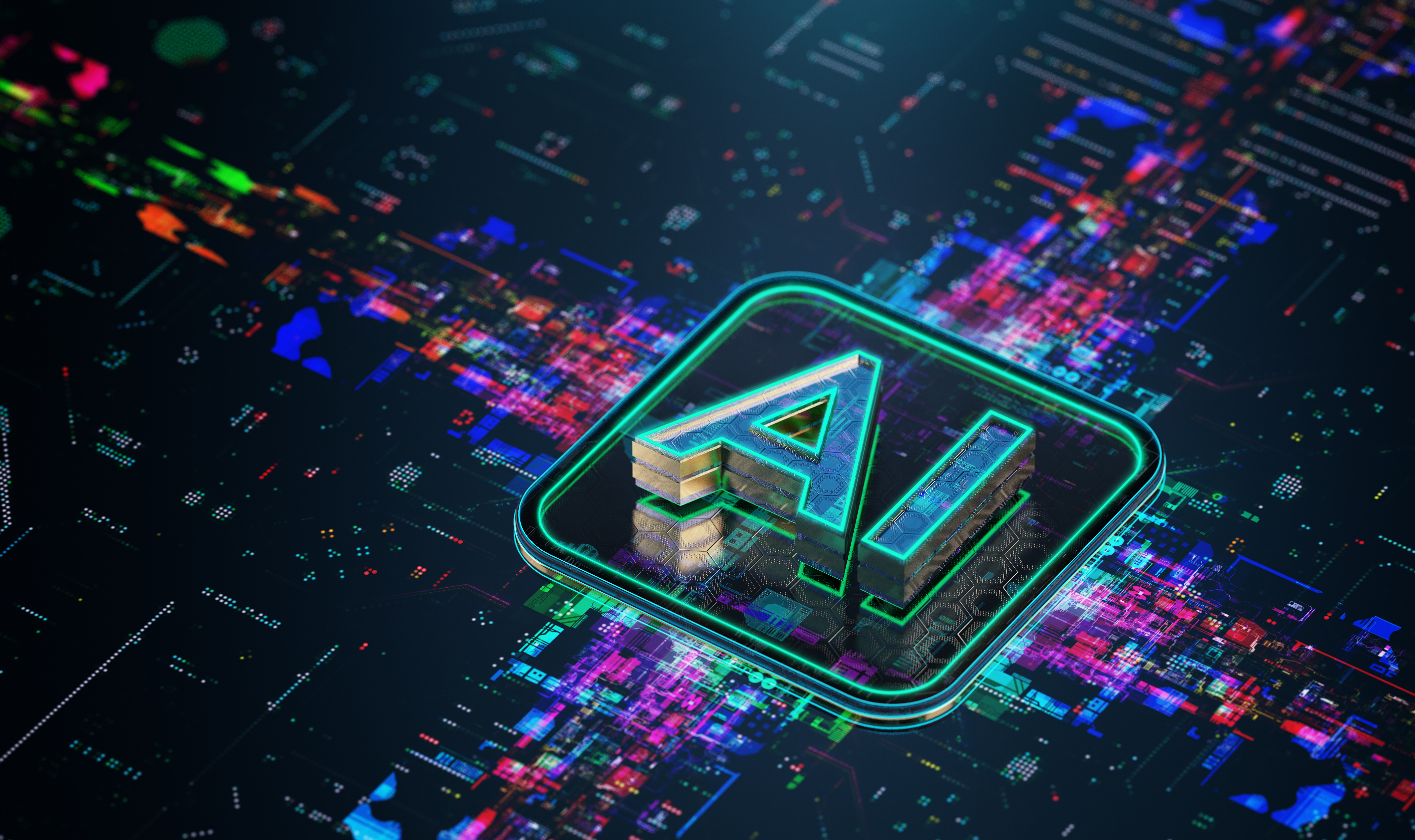 Powerful AI Processor on Futuristic PCB