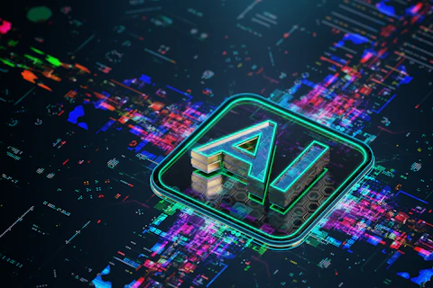 Powerful AI Processor on Futuristic PCB