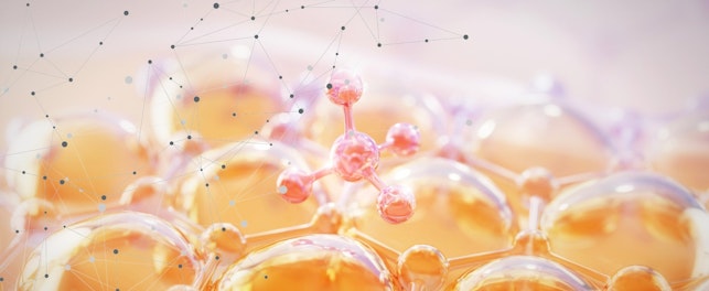 Absztrakt narancs molekulák