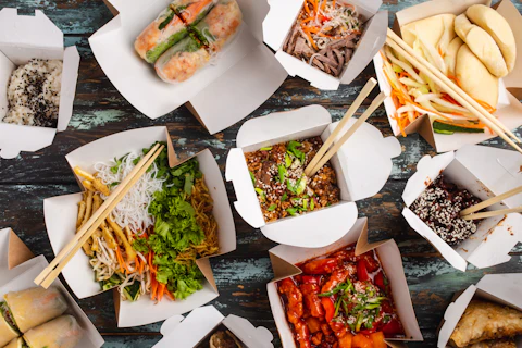 Asian Dishes Take Away Boxes