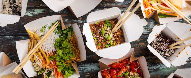 Asian Dishes Take Away Boxes