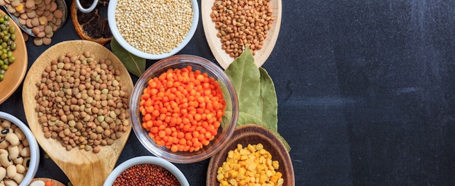 Assorted Legumes in Bowls